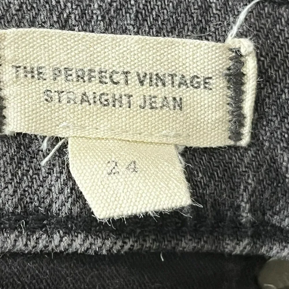 Madewell The‎ Perfect Vintage Straight Jeans Lunar Wash Raw Hem Women’s Size 24